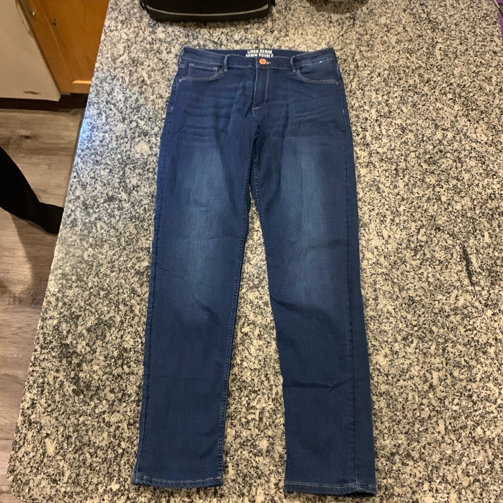 Lined Denim Denim Double, Size 5 and Blue.